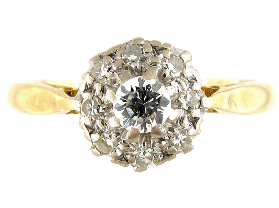 18ct diamond cluster ring