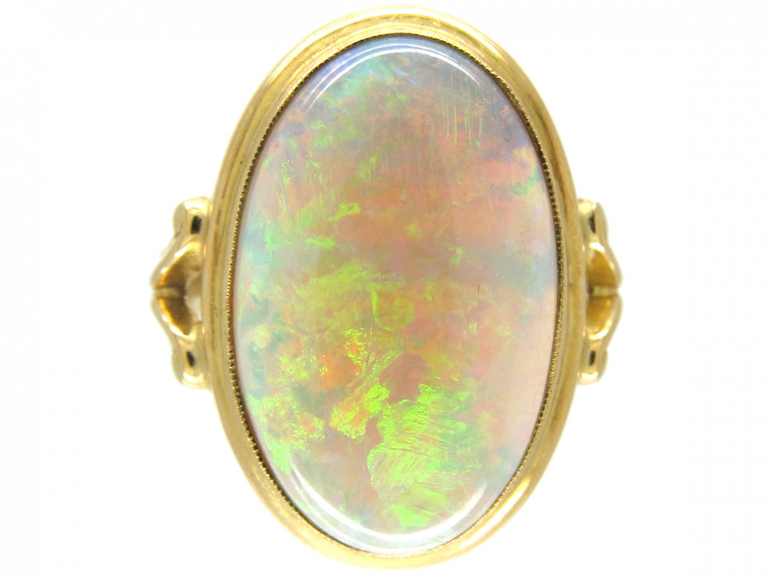 Large Opal & Gold Ring - The Antique Jewellery Company