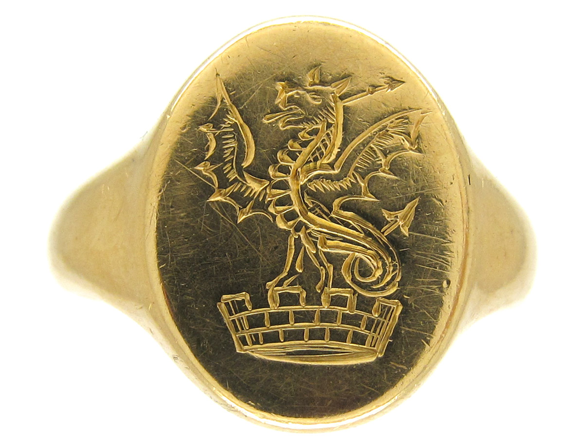 Gold Signet Ring Ruby Gold Signet Ring Ruby
