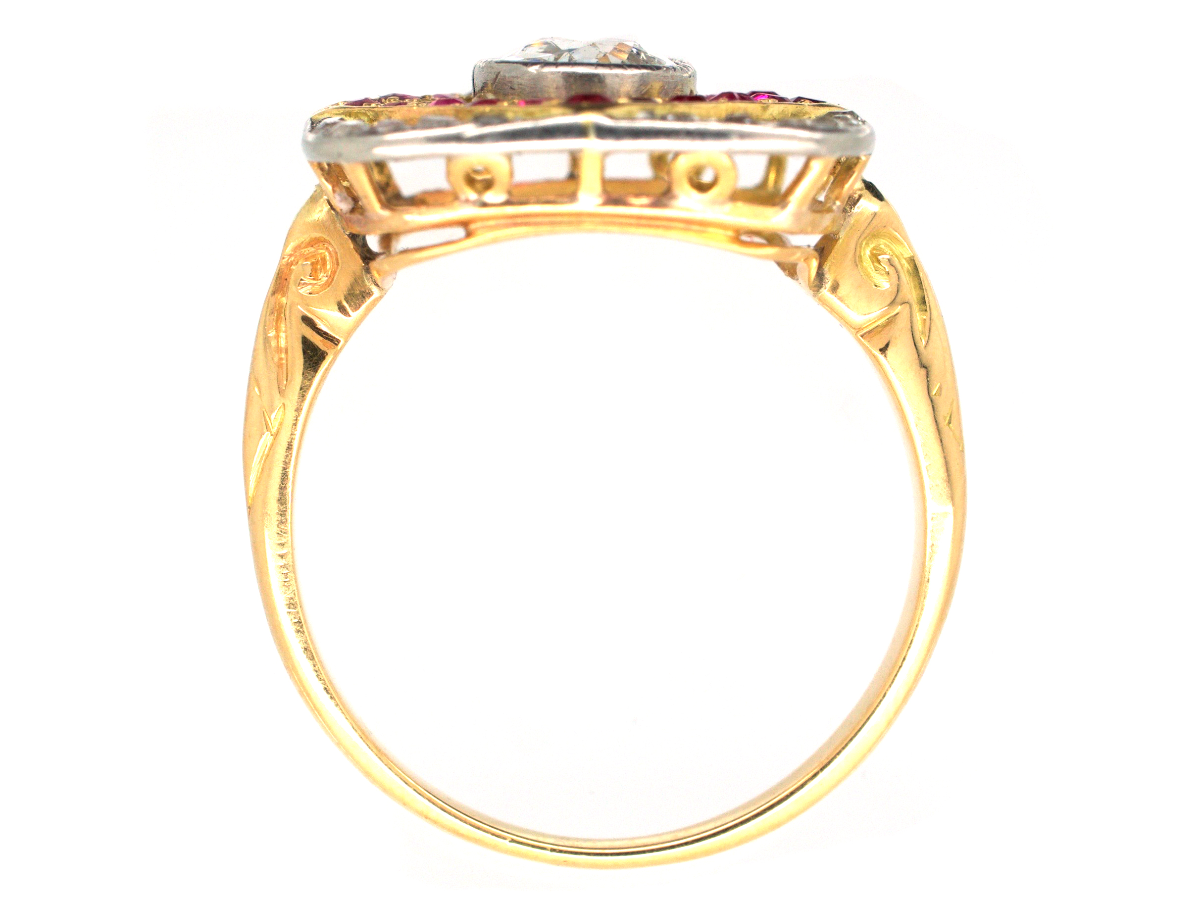 art deco diamond ruby ring