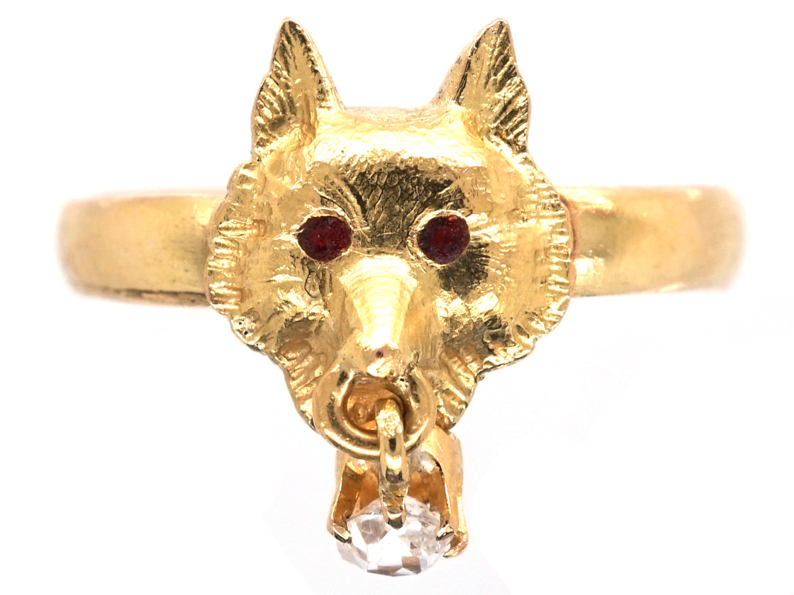 wolf 39 s head 18ct gold ring the antique jewellery company ring size chart cm to us