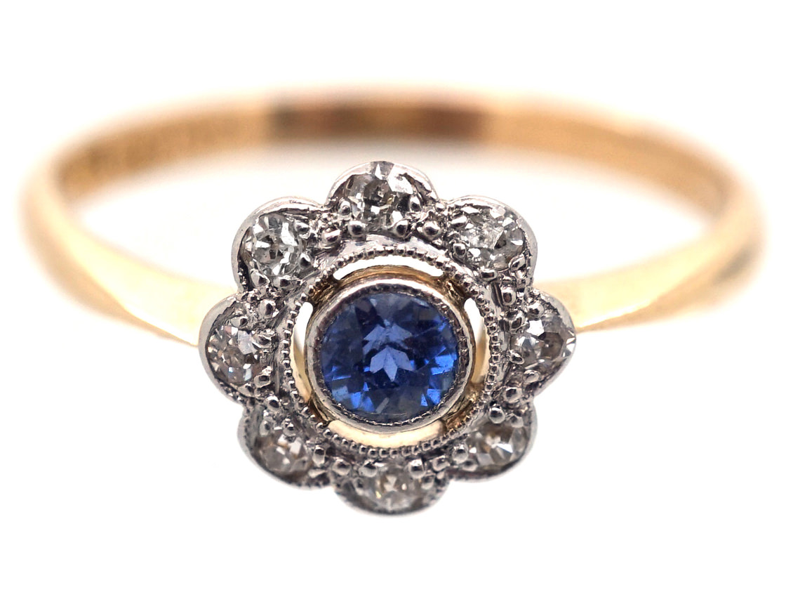 Sapphire And Diamond Daisy Ring Sapphire And Diamond Daisy Ring