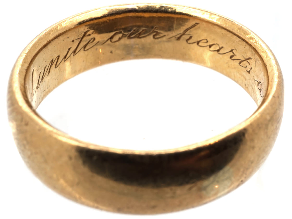 18ct Gold Wedding Ring With Inscription Inside The