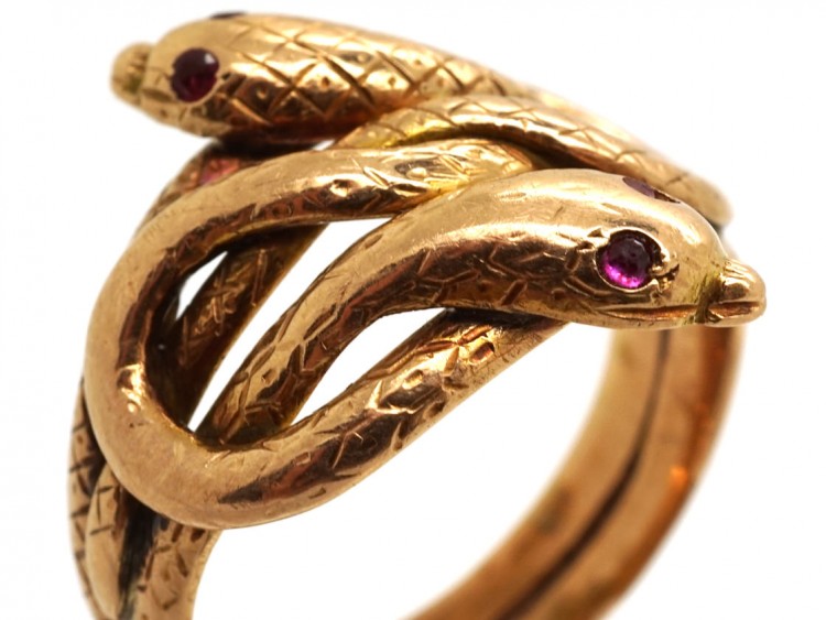victorian 15ct gold double snake ring with ruby eyes the ring size chart cm to us