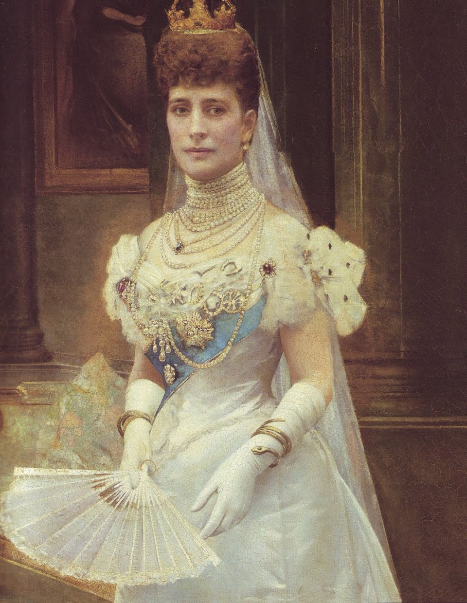 Portrait of Queen Alexandra and her favoured serpent bracelet