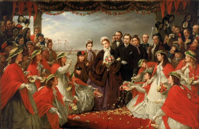 'The Landing of H.R.H. the Princess Alexandra at Gravesend, March 7, 1863,' by Henry Nelson O'Neil, 1864