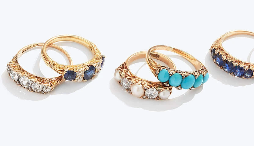 Carved Half Hoop Rings