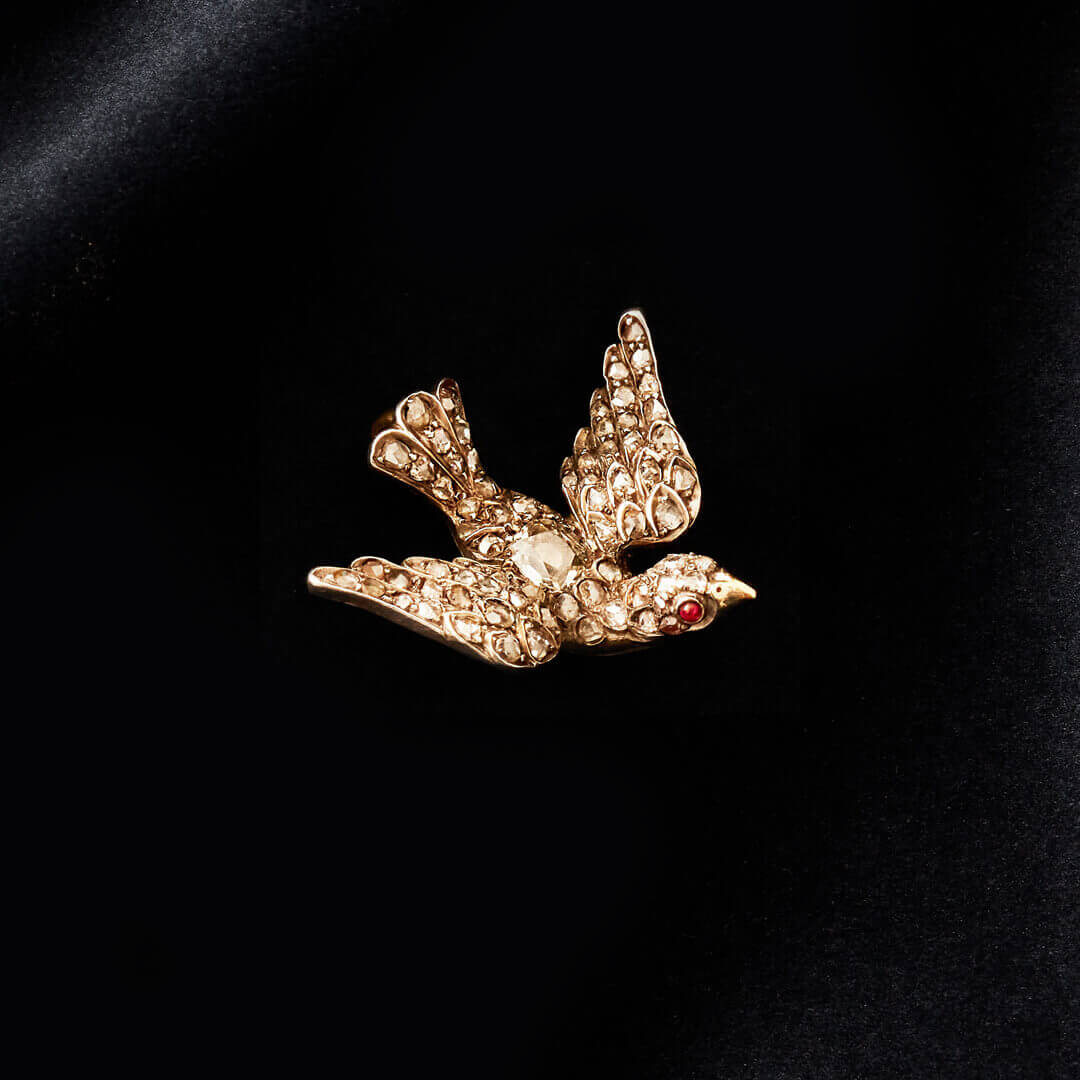 A Georgian Dove of Peace Pendant set with Diamonds