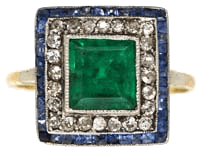 Geometric Emerald Eternity & Swivel Rings