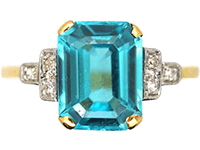 Art Deco Aquamarine Engagement Rings