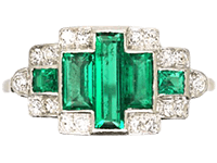 Art Deco Emerald Engagement Rings