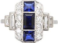 Art Deco Sapphire Engagement Rings
