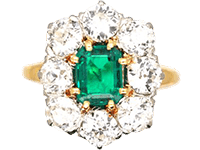 Emerald Cluster Engagement Rings