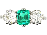 Emerald Three Stone Rings