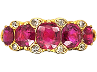 Ruby Five Stone Engagement Rings