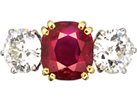 Ruby Three Stone Engagement Rings