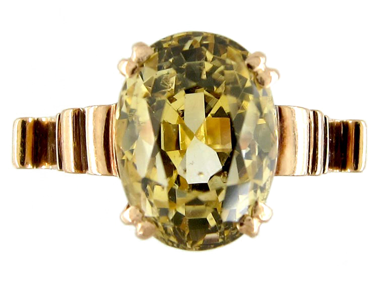 Yellow Sapphire & Yellow Gold Ring - The Antique Jewellery Company