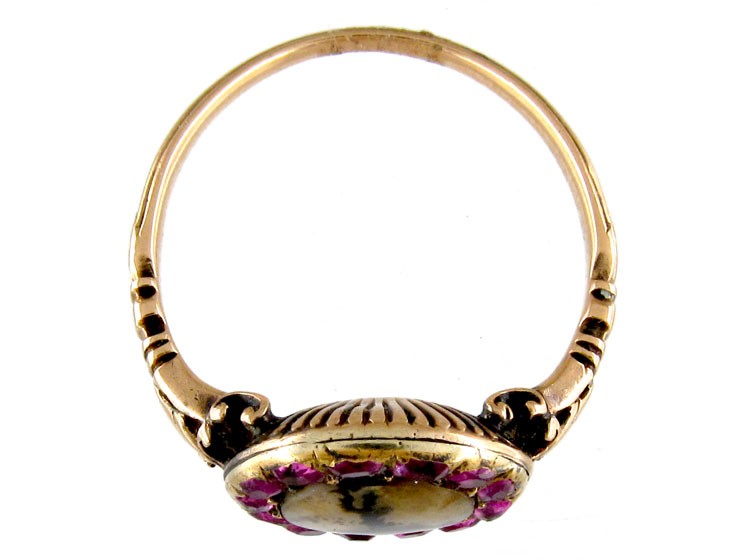 Ruby & Diamond Cluster Ring - The Antique Jewellery Company