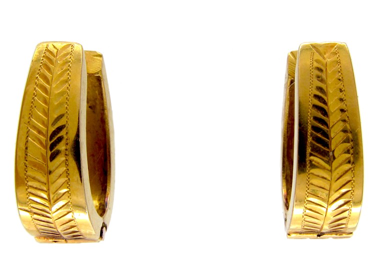 18ct Gold Hoop Earrings The Antique Jewellery Company 18ct Gold Hoop Earrings