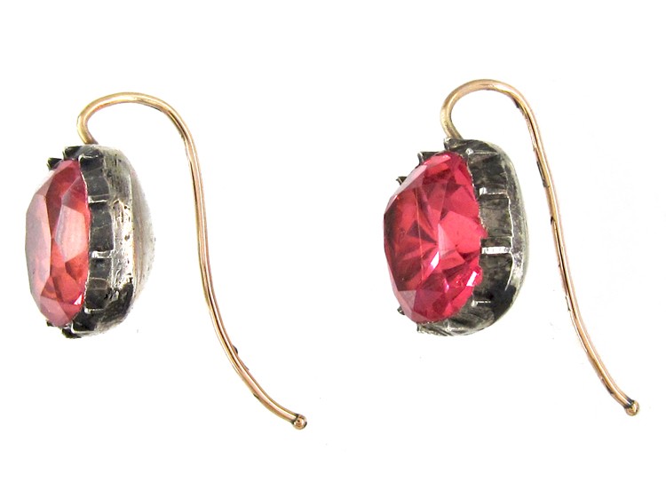 Georgian Pink Paste Earrings The Antique Jewellery Company Thumbnail