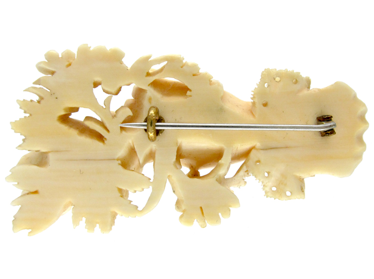 Victorian Carved Ivory Hand Brooch The Antique Jewellery Company