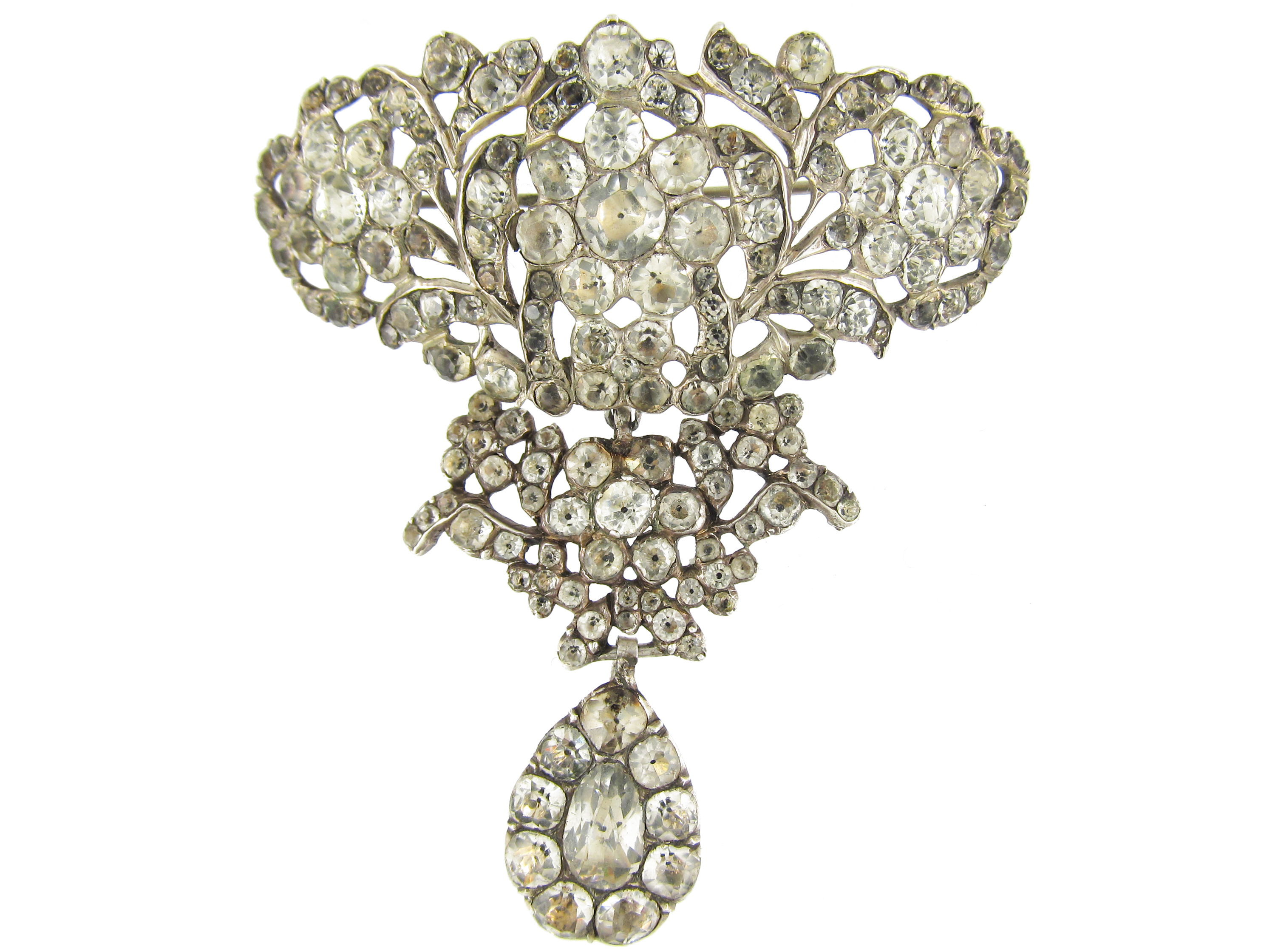 Silver & Paste Stomacher Brooch Pendant The Antique