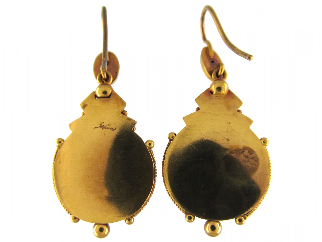 LUCKY STAR GOLD DIAMOND MOP 3 MOTIF DROP EARRINGS