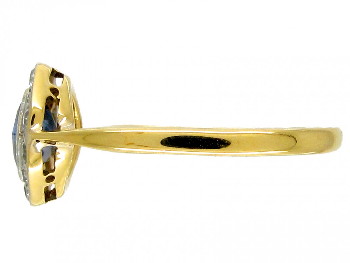 Art Deco Sapphire & Diamond Ring - The Antique Jewellery Company