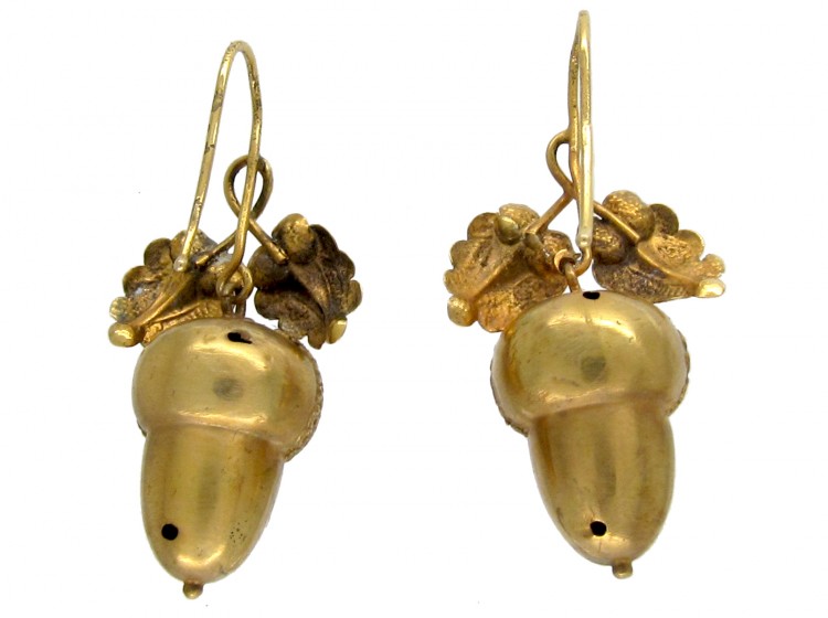 Victorian 15ct Gold Acorn Earrings The Antique Jewellery Company Thumbnail