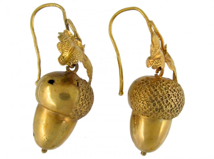 Victorian 15ct Gold Acorn Earrings The Antique Jewellery Company Thumbnail