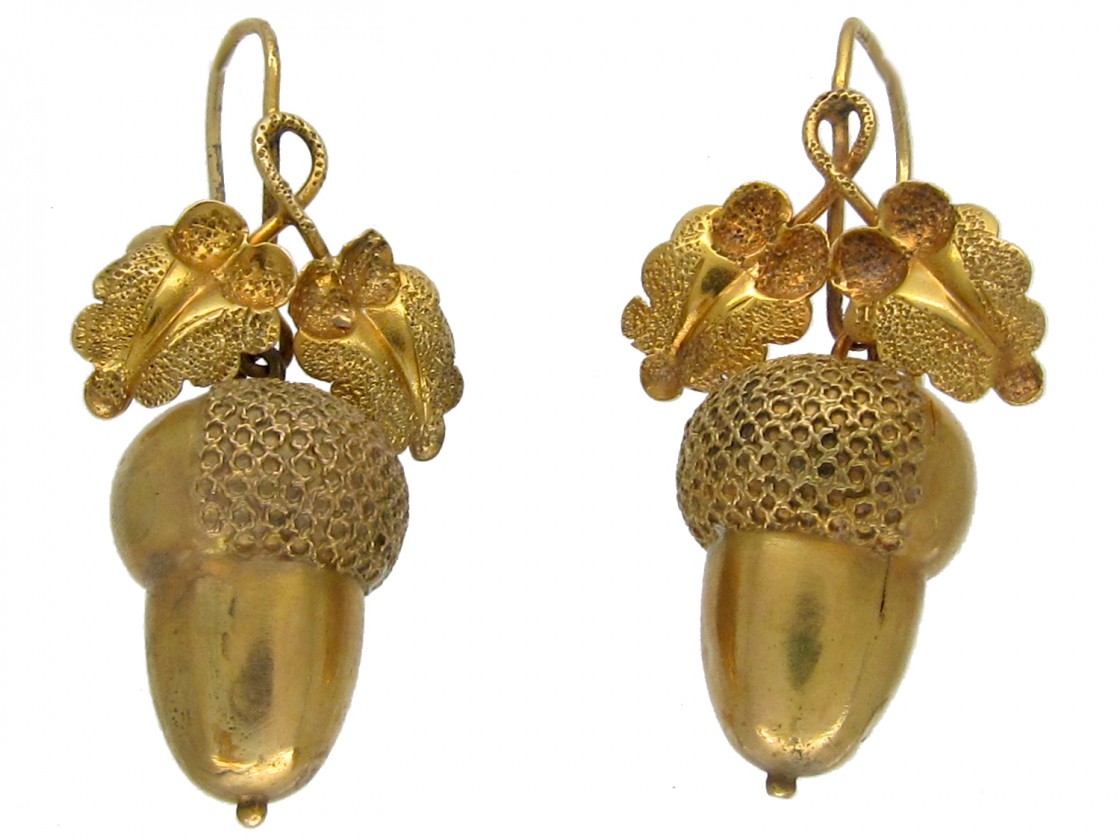 Victorian 15ct Gold Acorn Earrings The Antique Jewellery Company Victorian 15ct Gold Acorn Earrings
