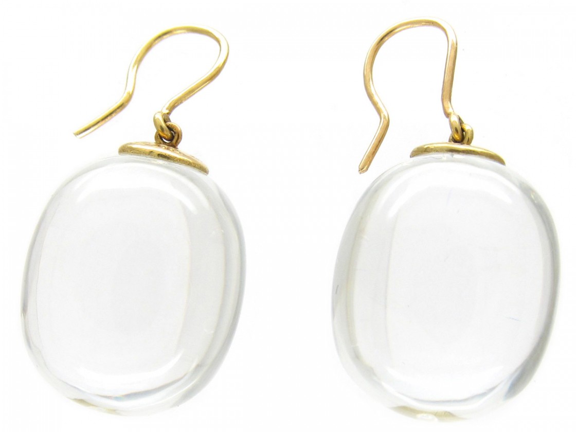 Rock Crystal Earrings By Baccarat The Antique Jewellery Company Rock Crystal Earrings By Baccarat