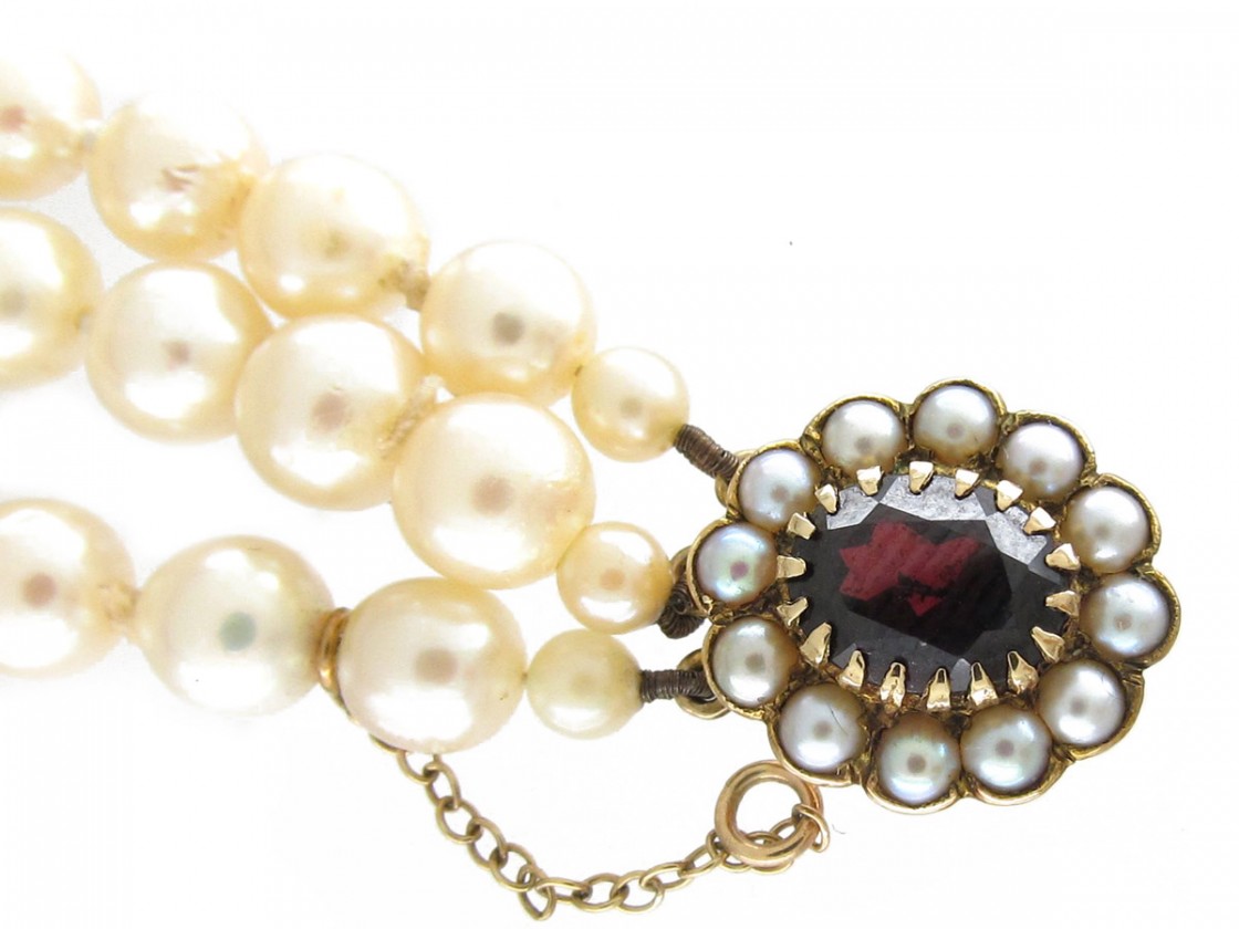 Three Strand Pearl Necklace The Antique Jewellery Company