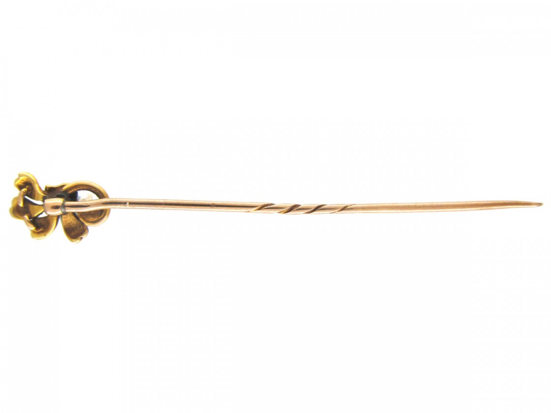 Jubilee Enamel 15ct Gold Stick Pin - The Antique Jewellery Company