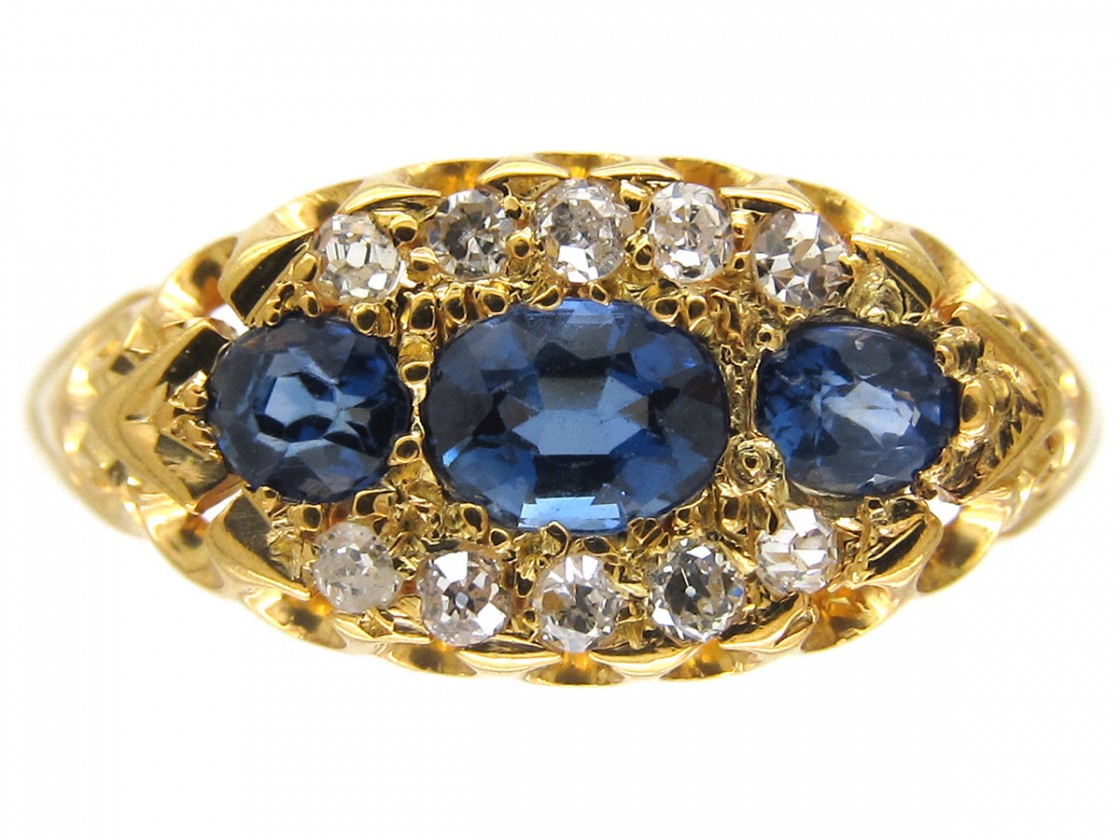 Edwardian Yellow Sapphire & Diamond Ring - The Antique Jewellery Company