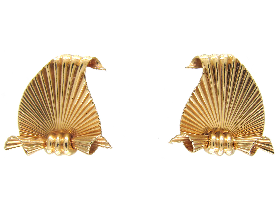 Cartier 14ct Gold Earrings By George Schuler The Antique Jewellery Cartier 14ct Gold Earrings By George Schuler