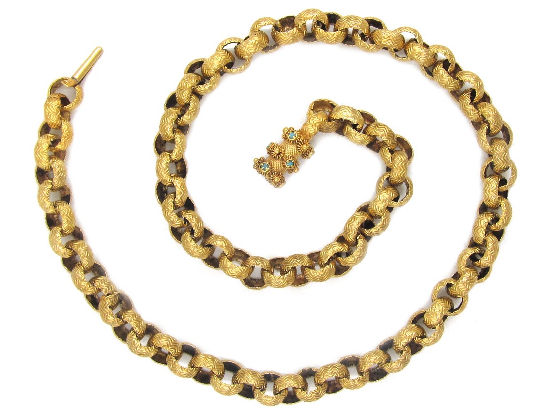 18ct Gold Chain with Barrel Clasp The Antique Jewellery Company