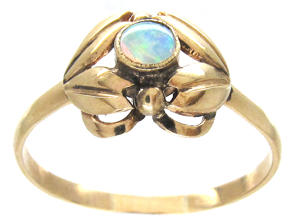 Art Nouveau Gold & Opal Ring The Antique Jewellery Company