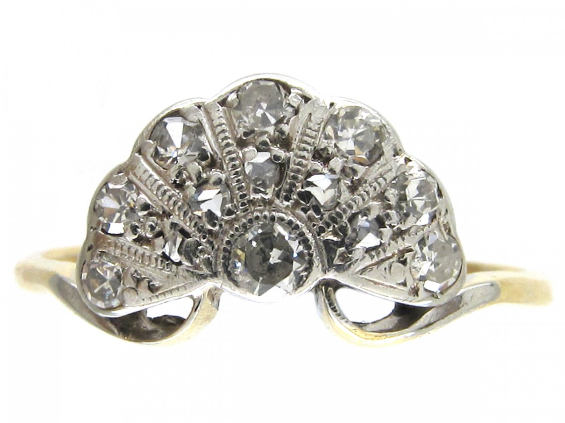Art Deco Diamond Fan Ring The Antique Jewellery Company