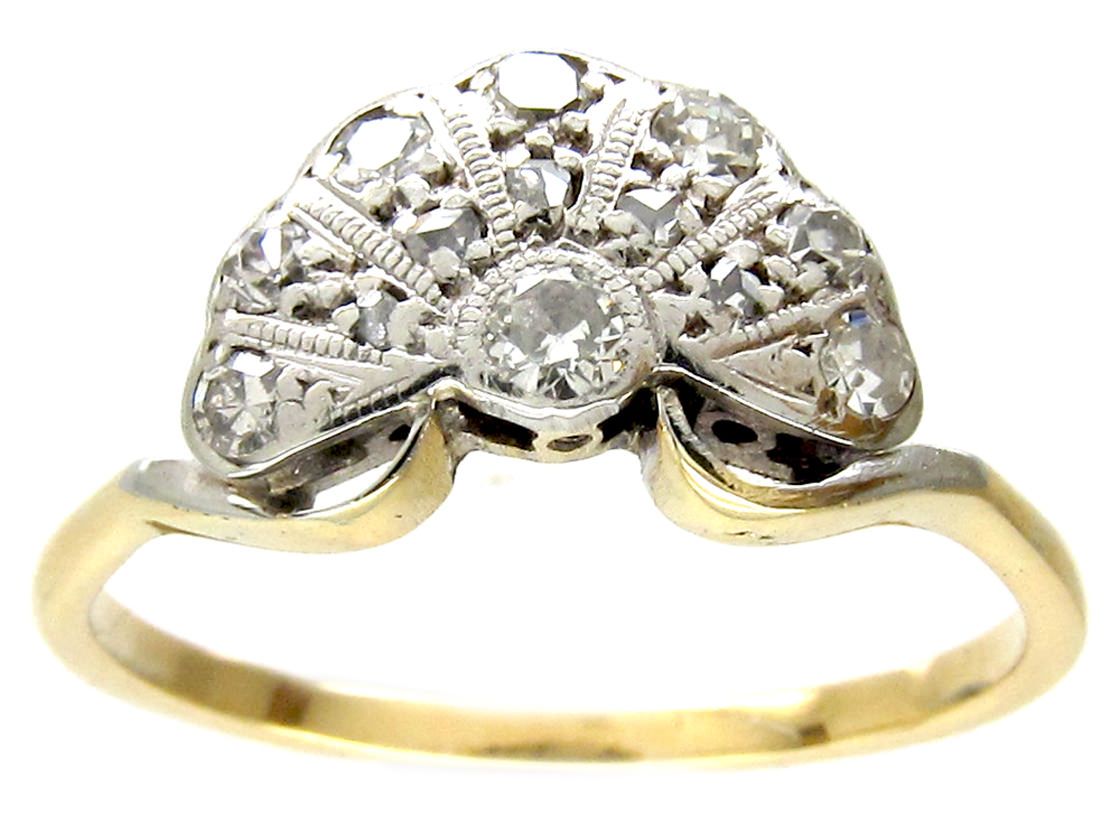 Art Deco Diamond Fan Ring The Antique Jewellery Company