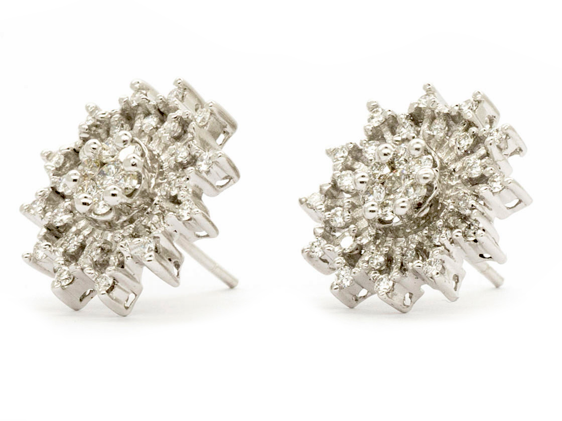 Diamond Snowflake Earrings White Gold Diamond Snowflake Earrings White Gold