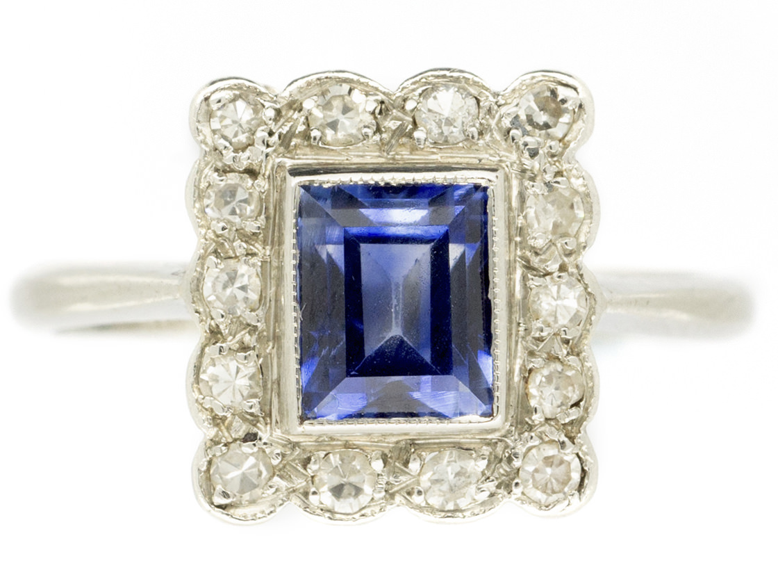 art deco rectangular sapphire amp diamond ring the antique art deco rectangular sapphire amp diamond ring the antique