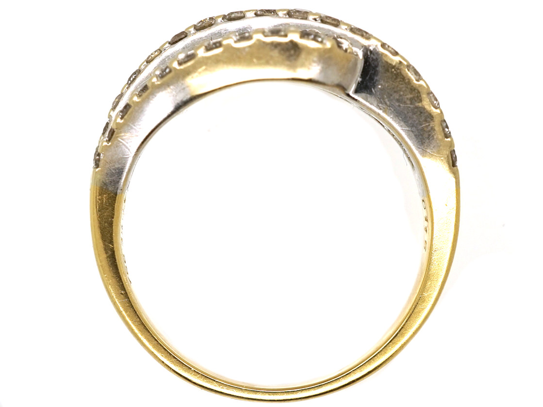 18ct Gold Diamond Twist Ring - The Antique Jewellery Company