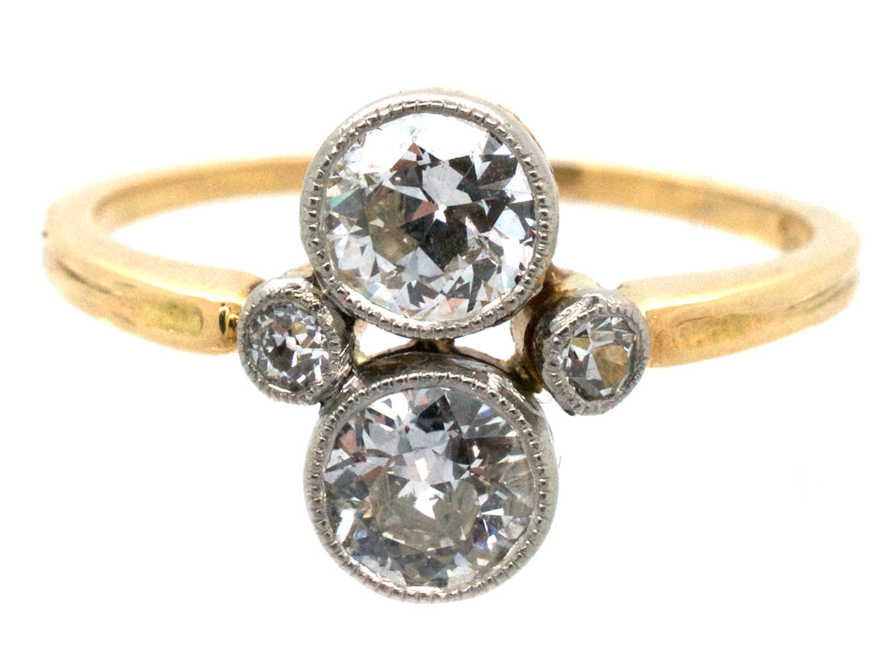 Art Deco Two Stone Diamond Ring - The Antique Jewellery Company