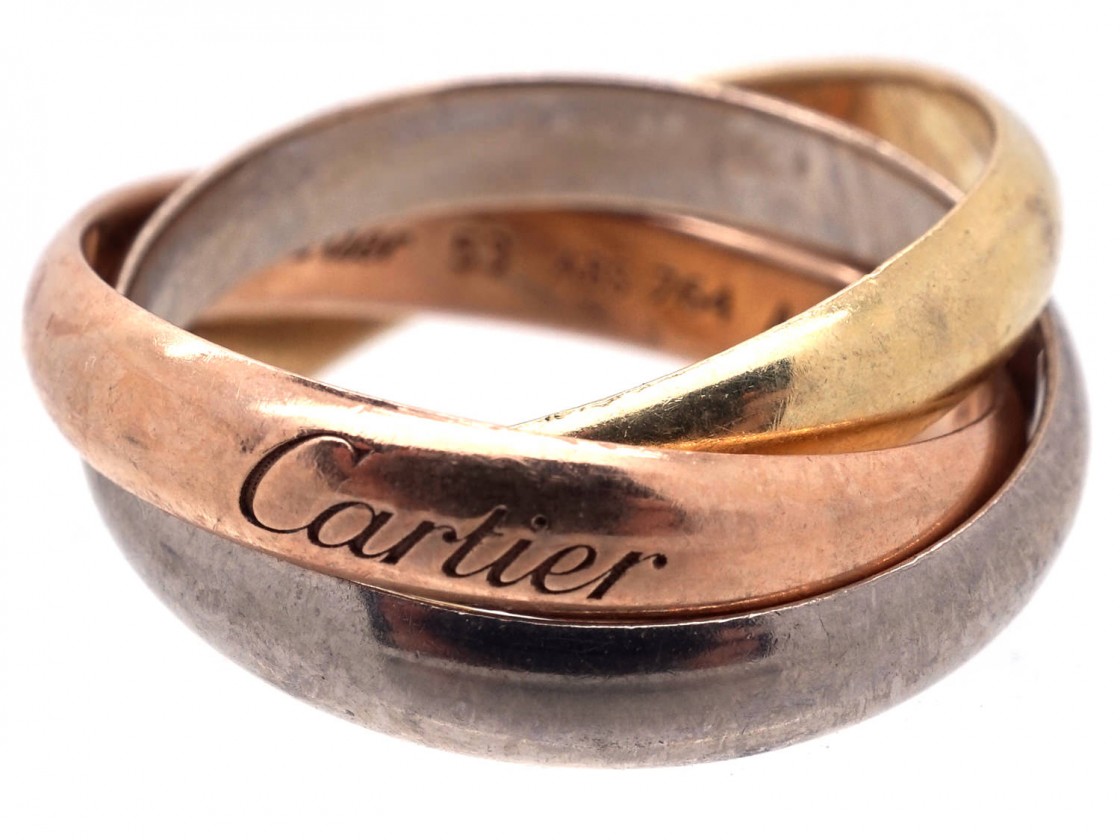 Cartier Three Colour Gold Russian Wedding Ring - The Antique Jewellery