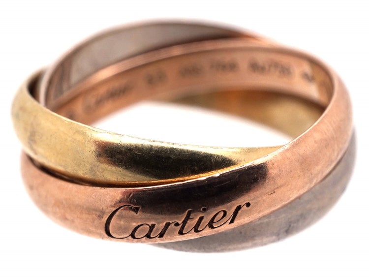 Cartier Three Colour Gold Russian Wedding Ring The Antique Thumbnail