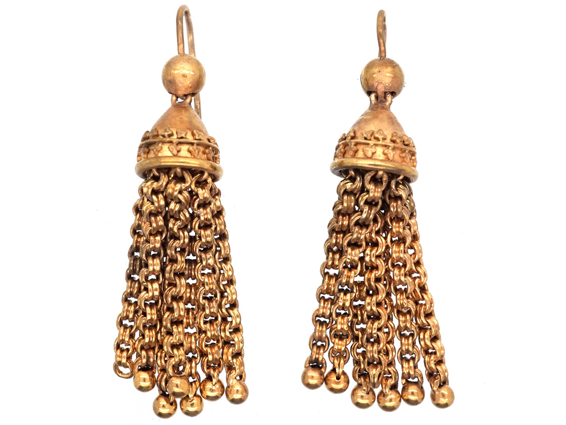 Victorian 15ct Gold Tassel Earrings The Antique Jewellery Company