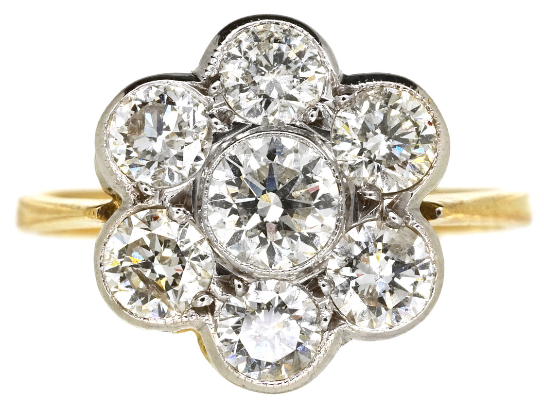 Stone Diamond Cluster Ring Stone Diamond Cluster Ring