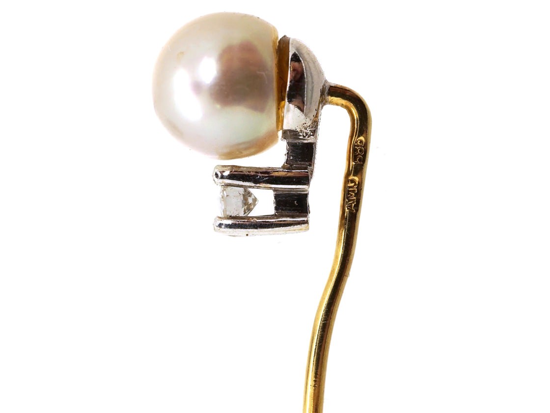 mens pearl tie pin