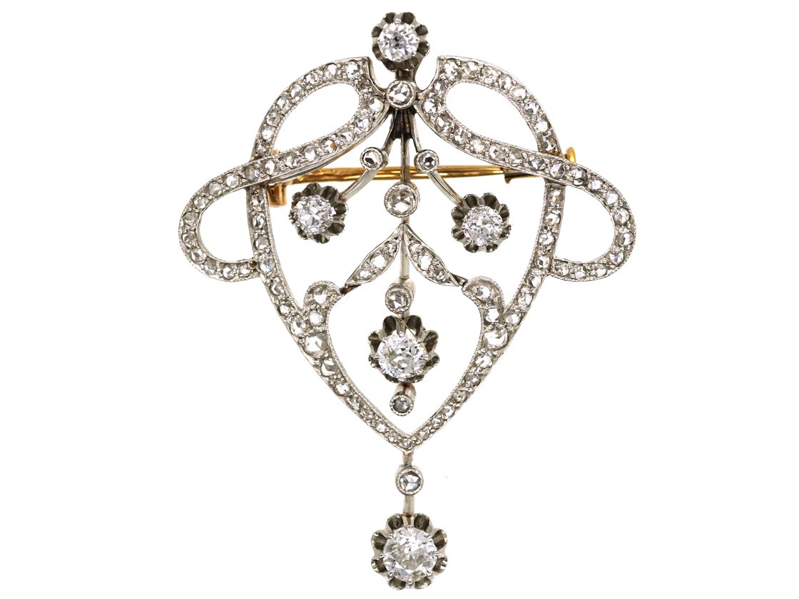 Art Nouveau Jewellery Jewelry The Antique French Art Nouveau Platinum Diamond Brooch
